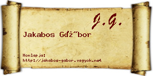 Jakabos Gábor névjegykártya